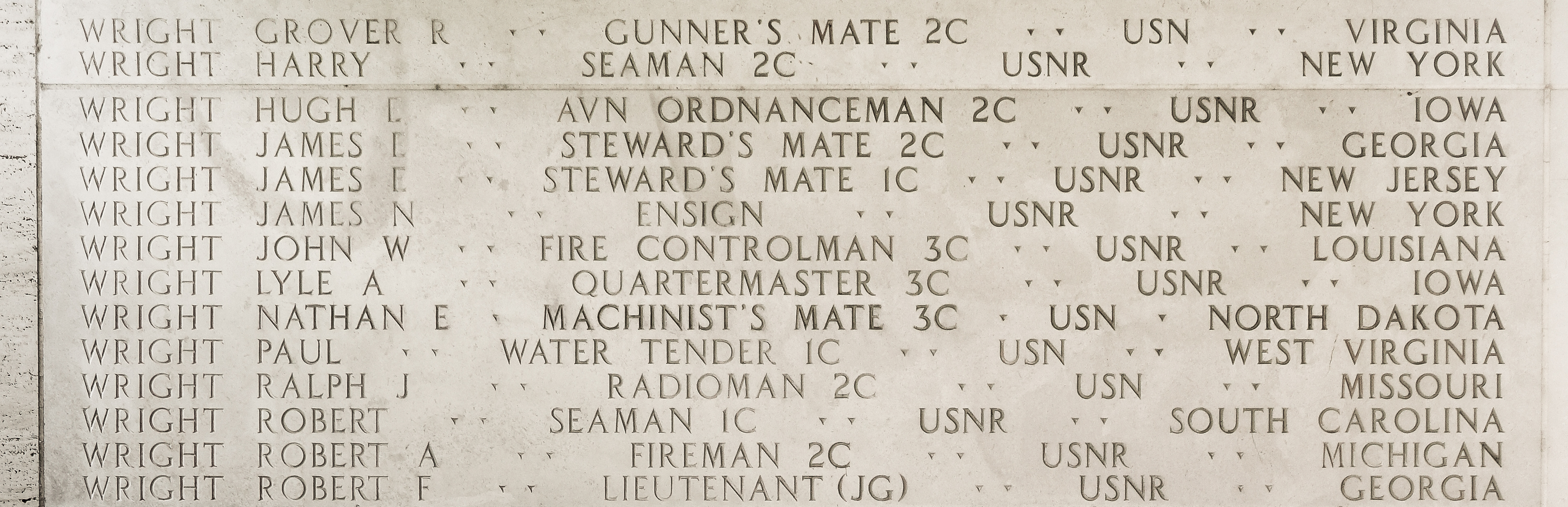 John W. Wright, Fire Controlman Third Class